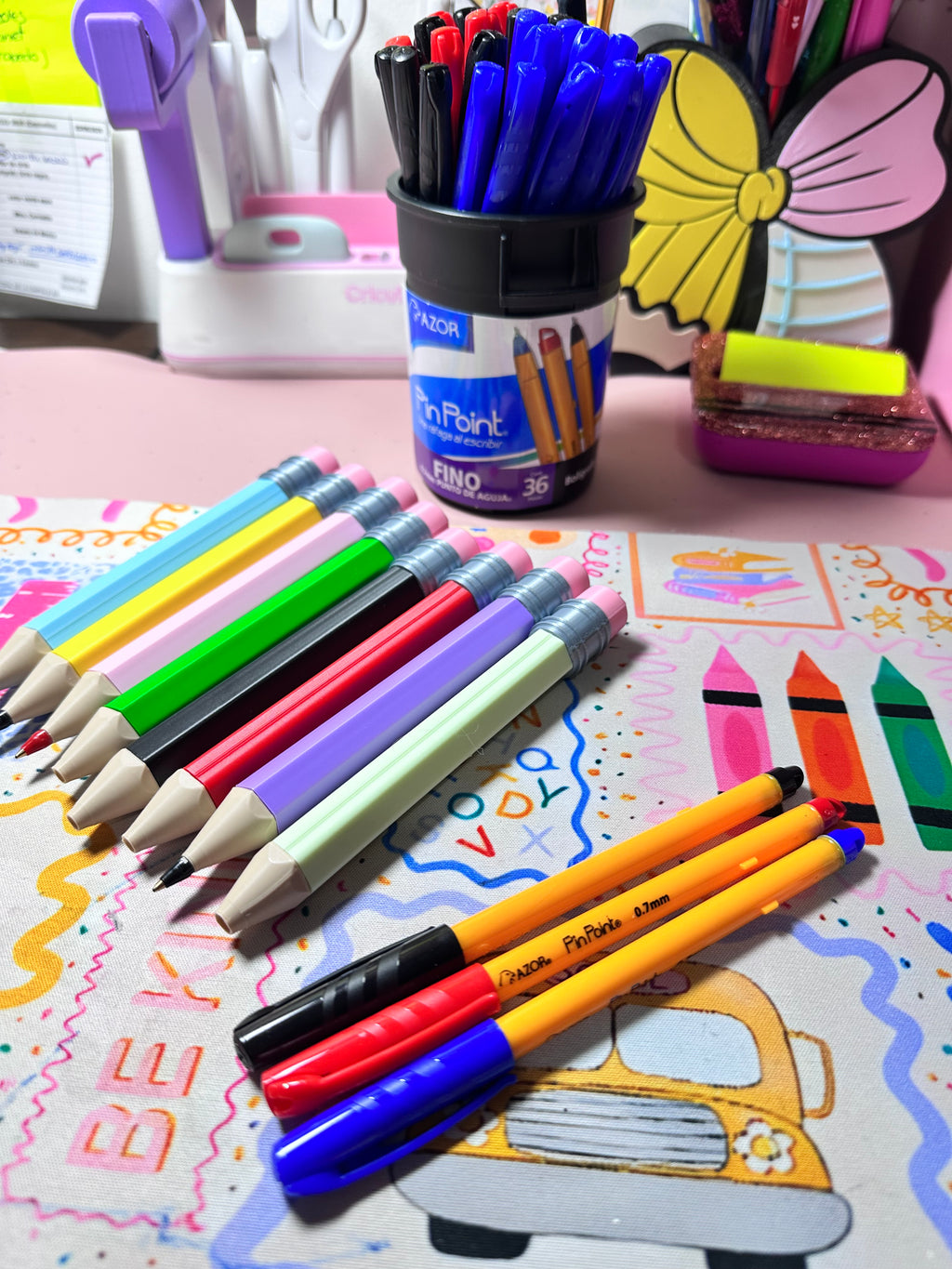 Bolígrafo Lápiz gigante ✏️ PARA BOLÍGRAFOS MARCA AZOR PIN POINT 0.7 mm -INCLUYE TAPA-