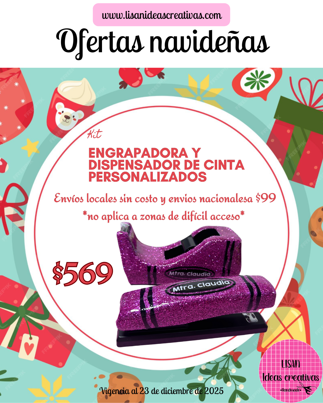 🎄KIT ENGRAPADORA+DISPENSADOR DE CINTA PROMOCIÓN DE TEMPORADA 🎄