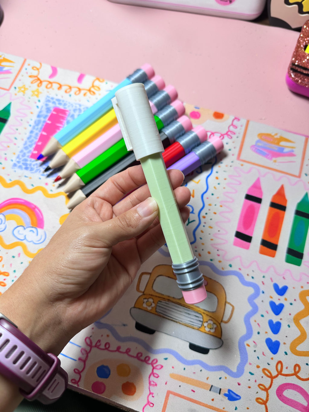 Bolígrafo Lápiz gigante ✏️ PARA BOLÍGRAFOS MARCA AZOR PIN POINT 0.7 mm -INCLUYE TAPA-