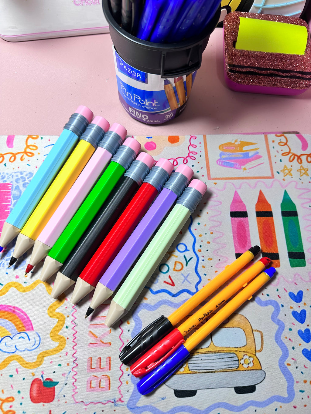 Bolígrafo Lápiz gigante ✏️ PARA BOLÍGRAFOS MARCA AZOR PIN POINT 0.7 mm -INCLUYE TAPA-